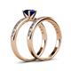 4 - Salana Classic Blue Sapphire and Diamond Bridal Set Ring 