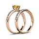 4 - Salana Classic Citrine and Diamond Bridal Set Ring 