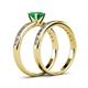 4 - Salana Classic Emerald and Diamond Bridal Set Ring 