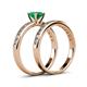 4 - Salana Classic Emerald and Diamond Bridal Set Ring 