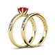 4 - Salana Classic Ruby and Diamond Bridal Set Ring 