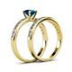 4 - Salana Classic Blue and White Diamond Bridal Set Ring 