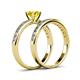 4 - Salana Classic Yellow and White Diamond Bridal Set Ring 