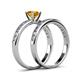 4 - Salana Classic Citrine and Diamond Bridal Set Ring 