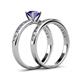 4 - Salana Classic Iolite and Diamond Bridal Set Ring 