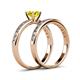 4 - Salana Classic Yellow and White Diamond Bridal Set Ring 