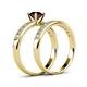 4 - Ronia Classic Red Garnet and Diamond Bridal Set Ring 