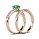 4 - Ronia Classic Emerald and Diamond Bridal Set Ring 