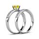 4 - Ronia Classic Yellow and White Diamond Bridal Set Ring 