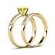 4 - Ronia Classic Yellow and White Diamond Bridal Set Ring 