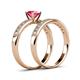 4 - Ronia Classic Pink Tourmaline and Diamond Bridal Set Ring 