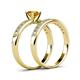 4 - Ronia Classic Citrine and Diamond Bridal Set Ring 