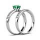 4 - Ronia Classic Emerald and Diamond Bridal Set Ring 