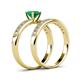 4 - Ronia Classic Emerald and Diamond Bridal Set Ring 
