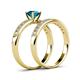 4 - Ronia Classic London Blue Topaz and Diamond Bridal Set Ring 