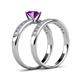 4 - Ronia Classic Amethyst and Diamond Bridal Set Ring 
