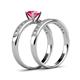 4 - Ronia Classic Pink Tourmaline and Diamond Bridal Set Ring 