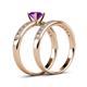 4 - Ronia Classic Amethyst and Diamond Bridal Set Ring 