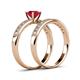 4 - Ronia Classic Ruby and Diamond Bridal Set Ring 