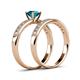 4 - Ronia Classic London Blue Topaz and Diamond Bridal Set Ring 