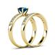 4 - Ronia Classic Blue and White Diamond Bridal Set Ring 