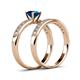 4 - Ronia Classic Blue and White Diamond Bridal Set Ring 