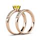 4 - Ronia Classic Yellow and White Diamond Bridal Set Ring 