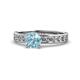 1 - Salana Classic Aquamarine and Diamond Engagement Ring 