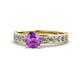 1 - Salana Classic Amethyst and Diamond Engagement Ring 