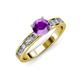 3 - Salana Classic Amethyst and Diamond Engagement Ring 