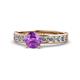 1 - Salana Classic Amethyst and Diamond Engagement Ring 