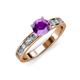 3 - Salana Classic Amethyst and Diamond Engagement Ring 