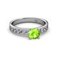 2 - Salana Classic Peridot and Diamond Engagement Ring 