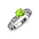 3 - Salana Classic Peridot and Diamond Engagement Ring 