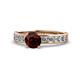 1 - Salana Classic Red Garnet and Diamond Engagement Ring 