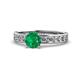 1 - Salana Classic Emerald and Diamond Engagement Ring 
