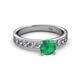 2 - Salana Classic Emerald and Diamond Engagement Ring 