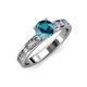 3 - Salana Classic London Blue Topaz and Diamond Engagement Ring 