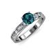 3 - Salana Classic Blue and White Diamond Engagement Ring 