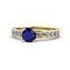 1 - Salana Classic Blue Sapphire and Diamond Engagement Ring 