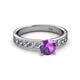 2 - Salana Classic Amethyst and Diamond Engagement Ring 
