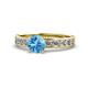1 - Salana Classic Blue Topaz and Diamond Engagement Ring 