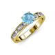 3 - Salana Classic Blue Topaz and Diamond Engagement Ring 