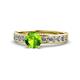 1 - Salana Classic Peridot and Diamond Engagement Ring 