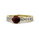 1 - Salana Classic Red Garnet and Diamond Engagement Ring 