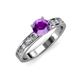 3 - Salana Classic Amethyst and Diamond Engagement Ring 