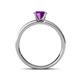 4 - Salana Classic Amethyst and Diamond Engagement Ring 