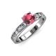 3 - Salana Classic Rhodolite Garnet and Diamond Engagement Ring 