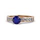 1 - Salana Classic Blue Sapphire and Diamond Engagement Ring 