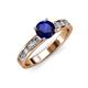 3 - Salana Classic Blue Sapphire and Diamond Engagement Ring 